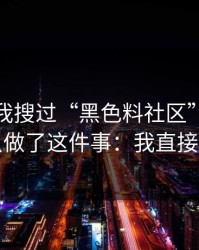 我承认我搜过“黑色料社区”，但最后我只做了这件事：我直接退出了